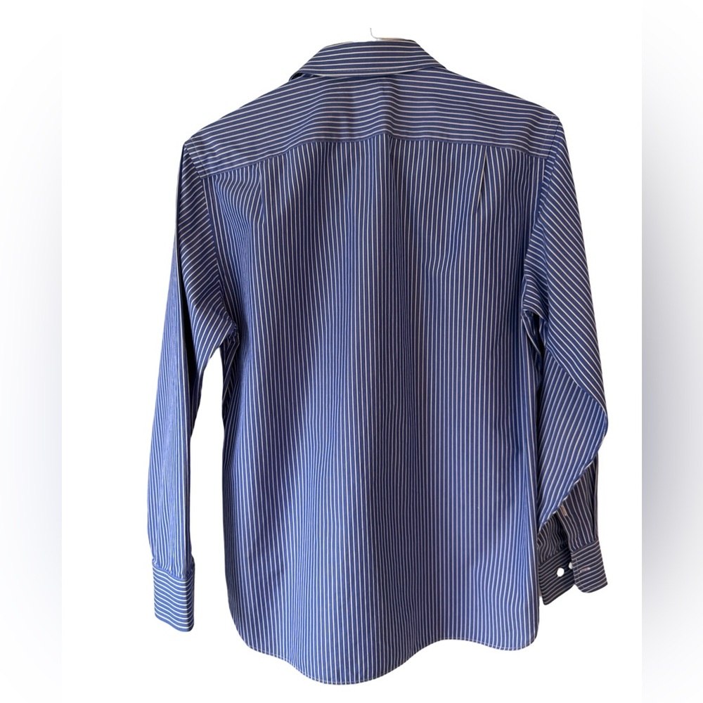 J. Crew 100% Cotton Blue Striped Men's Button Down Shirt Size M - Picture 2 of 7